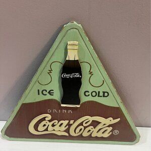 ICE COLD Drink COCA COLA Wood Wall Sign 3D Coke 12" Reproduction FREE SHIPPING !